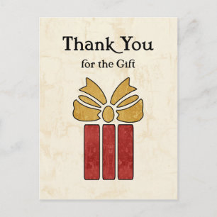 Rustic Brown and Yellow Thank You for the Gift Postcard