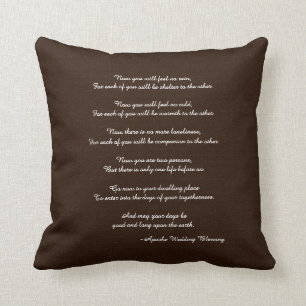 Rustic Brown Apache Blessing Wedding Gift Cushion