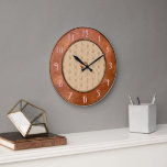Rustic Brown Art Deco Style Clock<br><div class="desc">This circular art deco style clock, I have called rustic. It has a kind of country feel to it. I could see this adorning a country home. The pattern and numerical font are art deco and I loved making this clock. I hope you like it.</div>