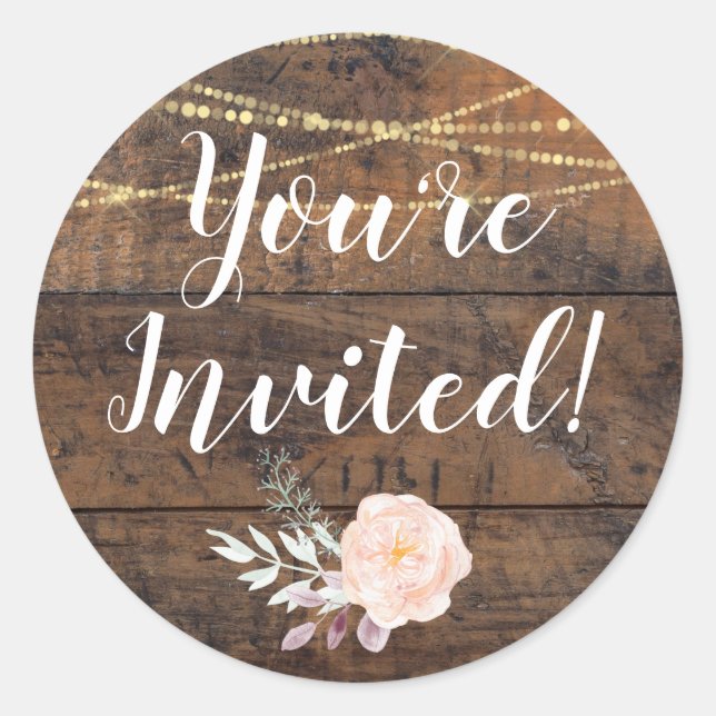 Rustic Brown Barn Wood Invitation Envelope Seal 📧 (Front)