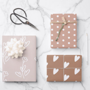 Rustic Brown Beige Girly  Wrapping Paper Sheet