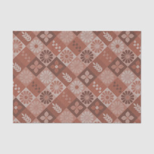 Rustic Brown Burlap Flowers Leaves Tissue Paper