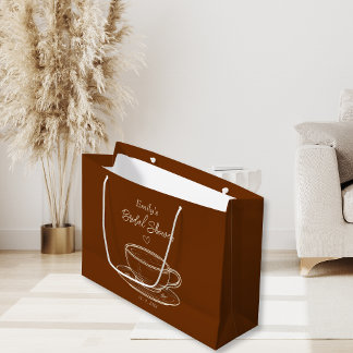Rustic Brown Coffee Bridal Shower Favour Gift Bag