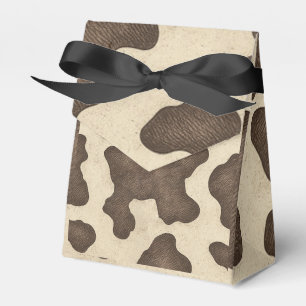 Rustic Brown Cow Print Country Western Rodeo Party Favour Box