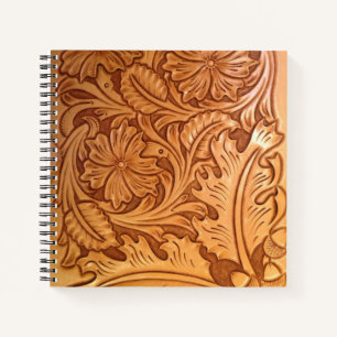 Rustic brown cowboy fashion western leather notebook