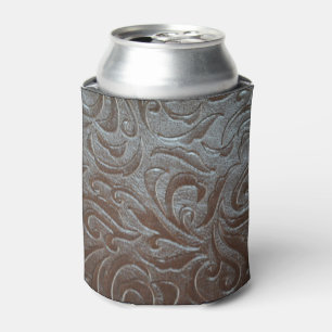 Rustic brown cowboy western country leather can cooler