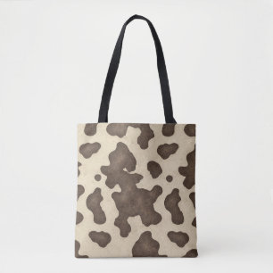 Rustic Brown Cowhide Cow Print Country Western Tote Bag