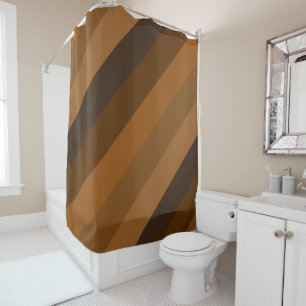 Rustic Brown Diagonal Stripes  Shower Curtain