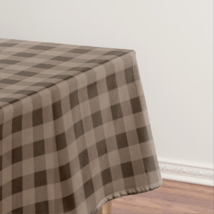 Rustic Brown Gingham Cabin Lodge Fall Tablecloth