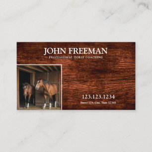 Rustic Brown Horse Photo Equine Business Card