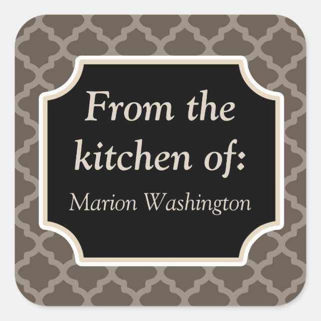 Rustic Brown Kitchen Gift Tags Stickers (Front)