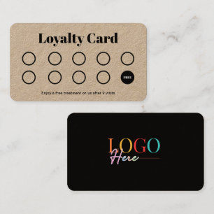 Rustic Brown Kraft Customer Loyalty Punch Card