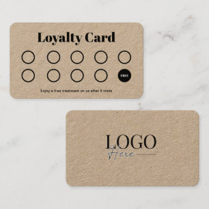 Rustic Brown Kraft Customer Loyalty Punch Card