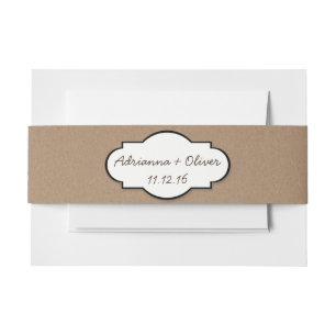 Rustic Brown Kraft Paper Country Wedding Invitation Belly Band