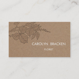 Rustic Brown Kraft Paper Leaves Business Card
