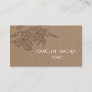 Rustic Brown Kraft Paper Leaves Business Card