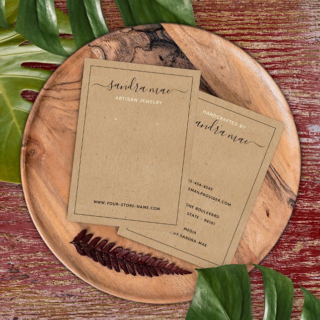 Rustic Brown Kraft Paper Look Jewelry Display Card (Creator Uploaded)