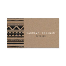 Rustic Brown Kraft Paper Tribal Aztec Pattern