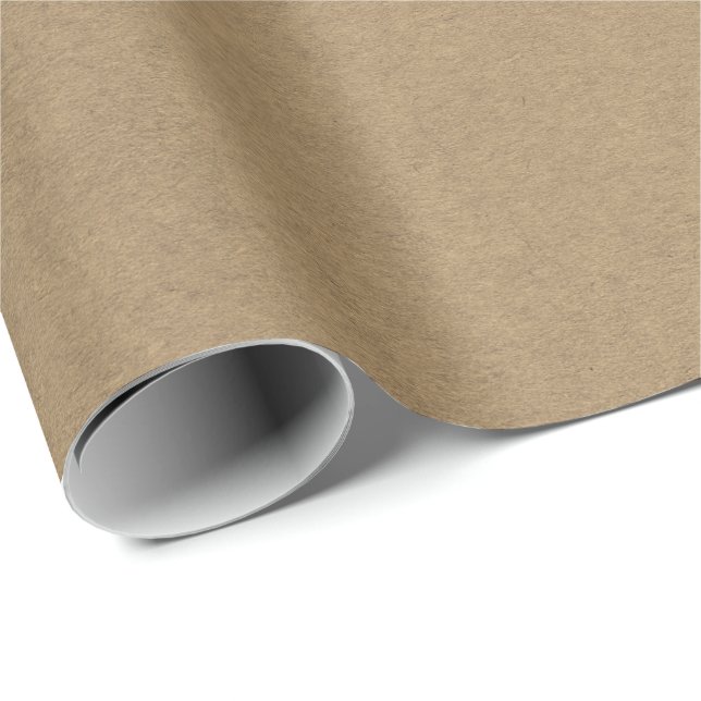 Rustic brown kraft texture plain solid simple wrapping paper (Roll Corner)