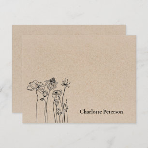 Rustic Brown Kraft Wildflower Card