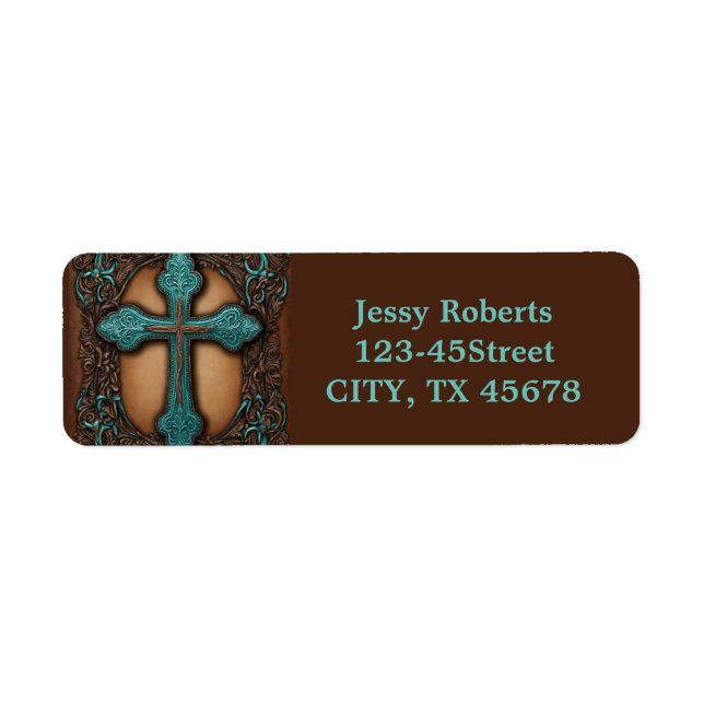 rustic brown leather western country cross (Front)