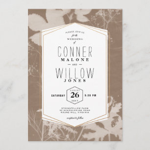 Rustic Brown leaves, Autumn, Fall Invitation