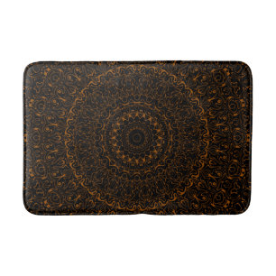 Rustic Brown Mandala with Western Charm Bath Mat