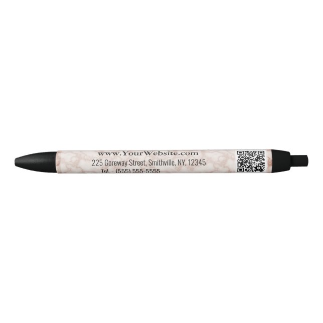 Rustic Brown Marble Black Ink Pen (Front)