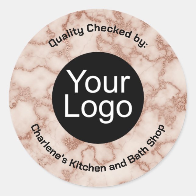 Rustic Brown Marble Classic Round Sticker (Front)