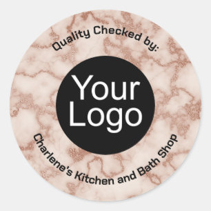 Rustic Brown Marble Classic Round Sticker