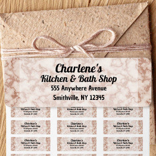Rustic Brown Marble Return Address Label