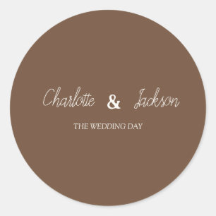 Rustic Brown Old Money Wedding Sticker