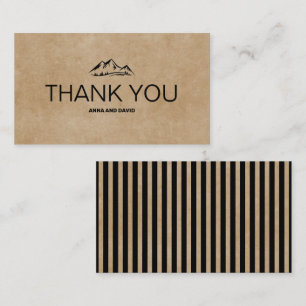 Rustic Brown Paper Mountains Thank you Card