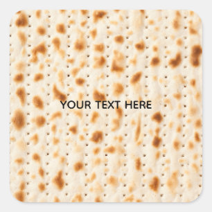 Rustic Brown Realistic Matzah Texture Graphic Square Sticker