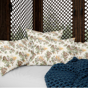 Rustic Brown Rose Pattern Pillow Case