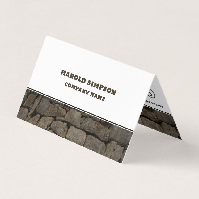 Rustic Brown Stone Double Loyalty Business Card (Front)