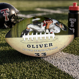 Rustic Brown Team Player Number Photo American Football