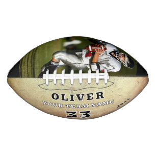 Rustic Brown Team Player Number Photo American Football