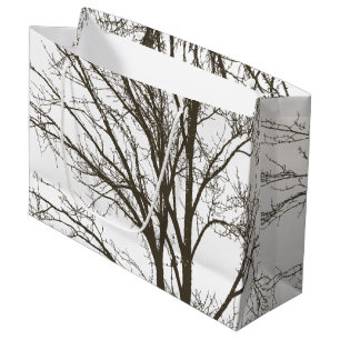Rustic Brown Tree Branches Large Gift Bag