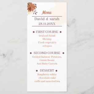 Rustic Brown Wedding Dinner  Menu