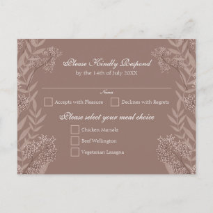 Rustic Brown Wedding Vintage Botanical Holiday Postcard