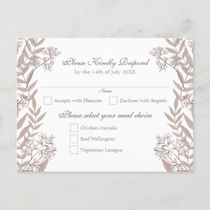 Rustic Brown Wedding Vintage Botanical Holiday Postcard