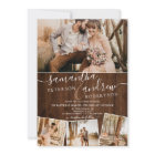 Rustic brown wood chic script 5 photos wedding