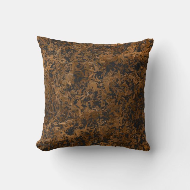Rustic Brown Wood Chips  Cushion (Front)