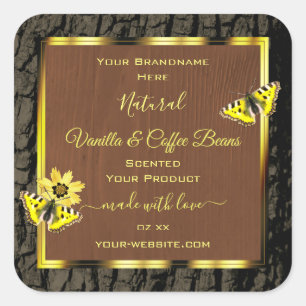 Rustic Brown Wood Grain Tree Bark Product Labels