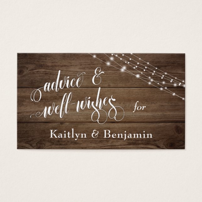 Rustic Brown Wood & Lights, Advice and Well-Wishes (Front)