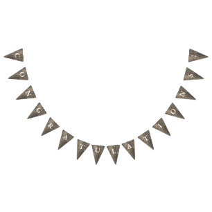 Rustic Brown Wood Look Congratulations Bunting
