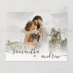 Rustic brown wood script 5 photos budget wedding