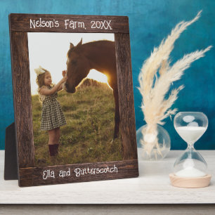 Rustic Brown Wood Text Editable Faux Photo Frame