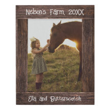 Rustic Brown Wood Text Editable Faux Photo Frame